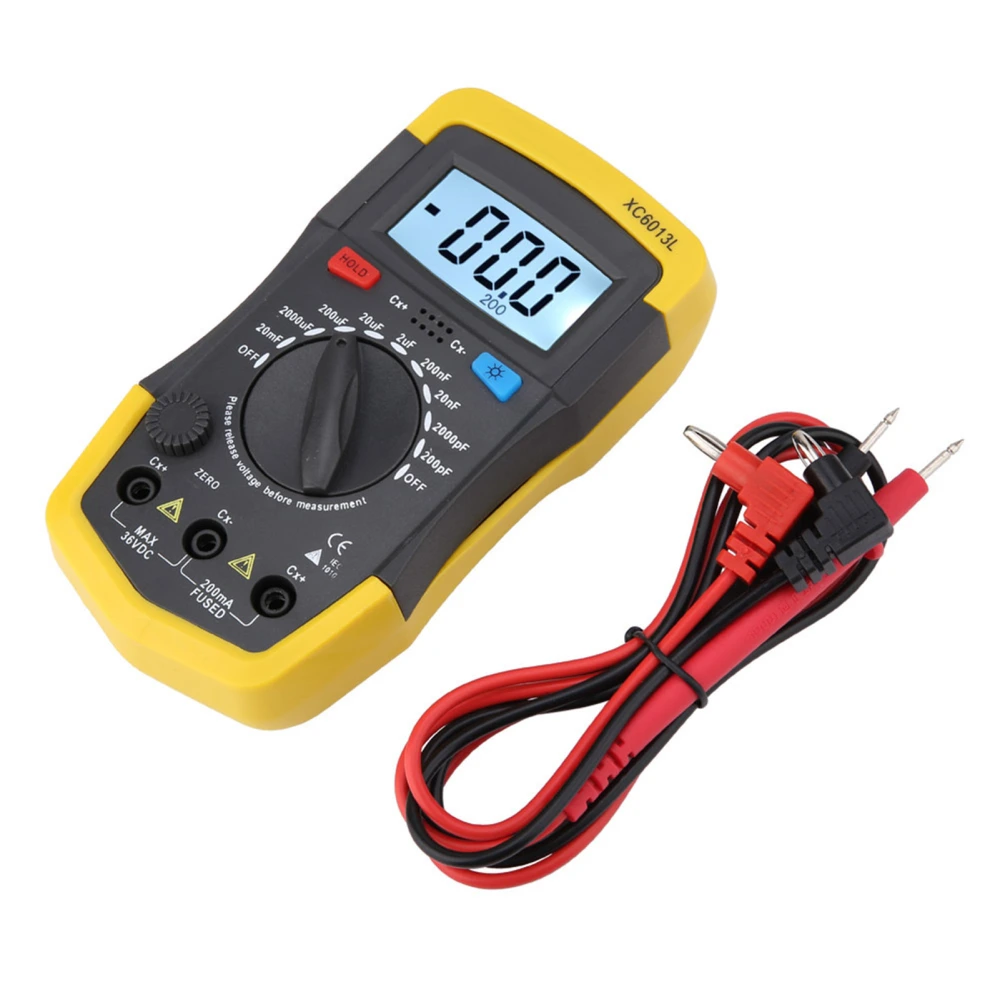 LCD Digital Capacitance Meter Capacitor Tester mF uF Circuit Gauge