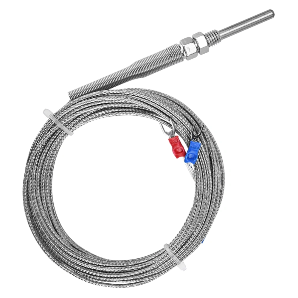 M8 Thread Type K Thermocouple 30mm Probe Temperature Sensor Wire 0-400℃ (5 m)