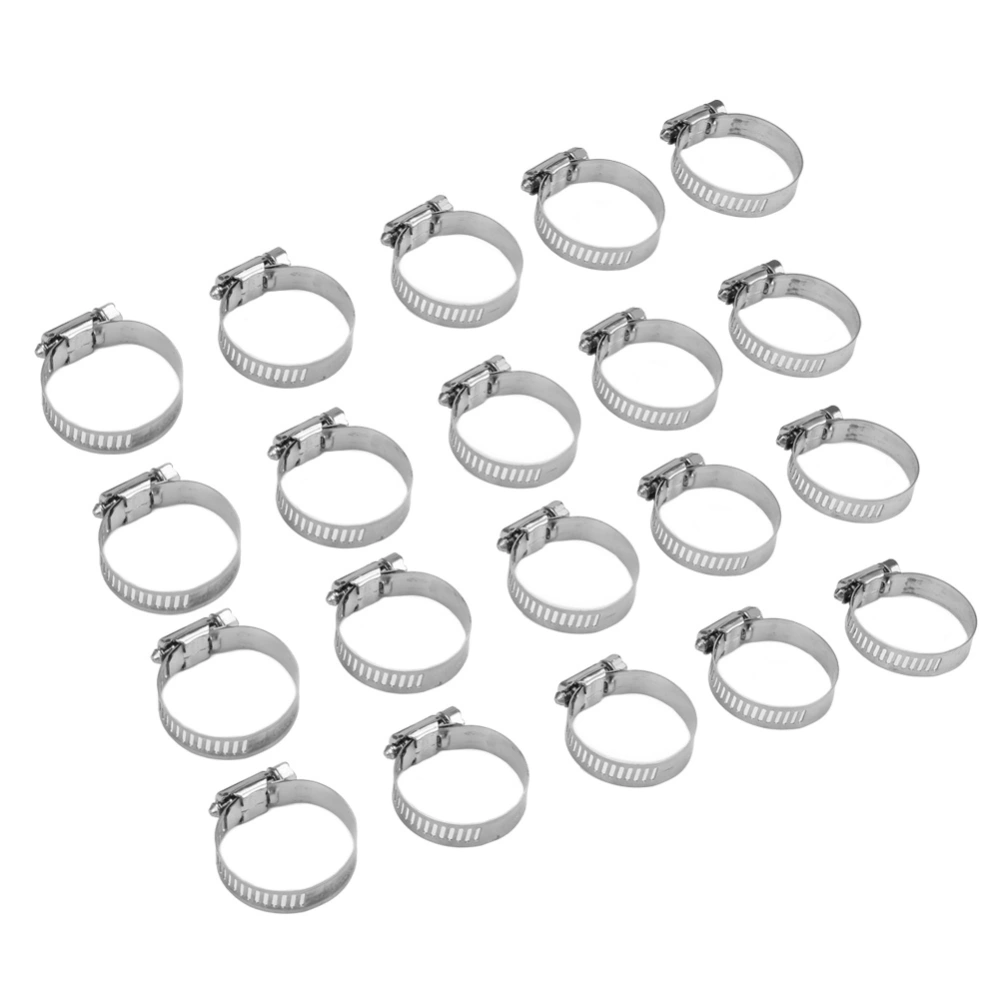 20PCS Stainless Steel Tube Pipe Hose Clamps Fuel Line Worm Clip (38-57mm)