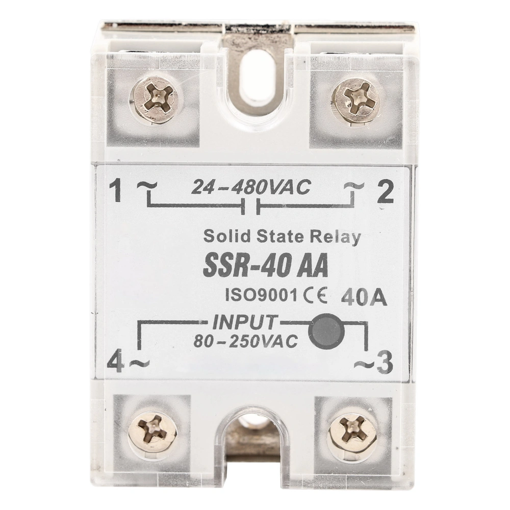 SSr 40AA 40A Solid State Relay Module AC-AC Input 90-250V AC Output 24-480V AC