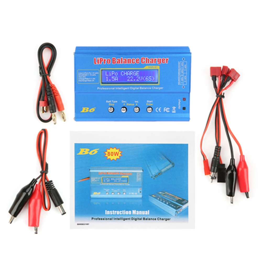 B6 80W Digital LCD Balance Charger Discharger for LLiPo NiMH RC Battery(without Plug)