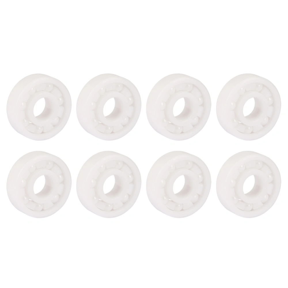 8pcs White Color ZrO2 Full Ceramic Miniature 608 Ball Bearing 8x22x7mm