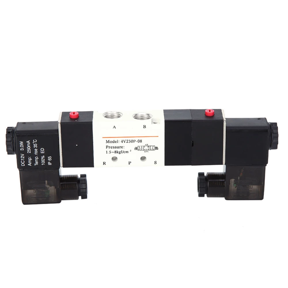 DC 12V BSP 1/4 Normally Closed 3 Position 5 Way Pneumatic Solenoid Valve 0.15-0.8MPa 4V230-08P