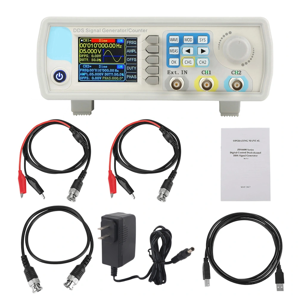 DDS Signal Generator Counter Digital Control Sine Frequency AC100-240V (60MHz US Plug)