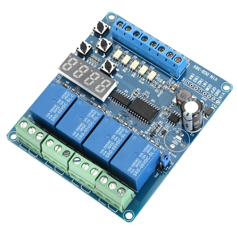 8-36V 4-channel Multifunction Time Delay Relay Interface Board Module Optocoupler LED