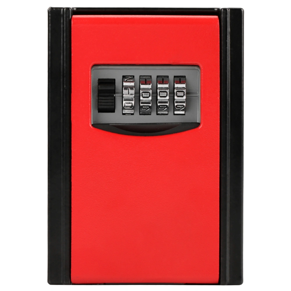 4 Digit Combination Password Key Storage Box Wall Mounted Safety Lock Tool (Red)