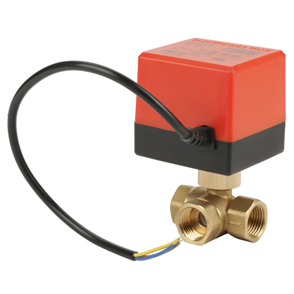 G1/2" DN15 Brass 3 Way 220VAC Motorized Ball Electrical Valve for Flow Control