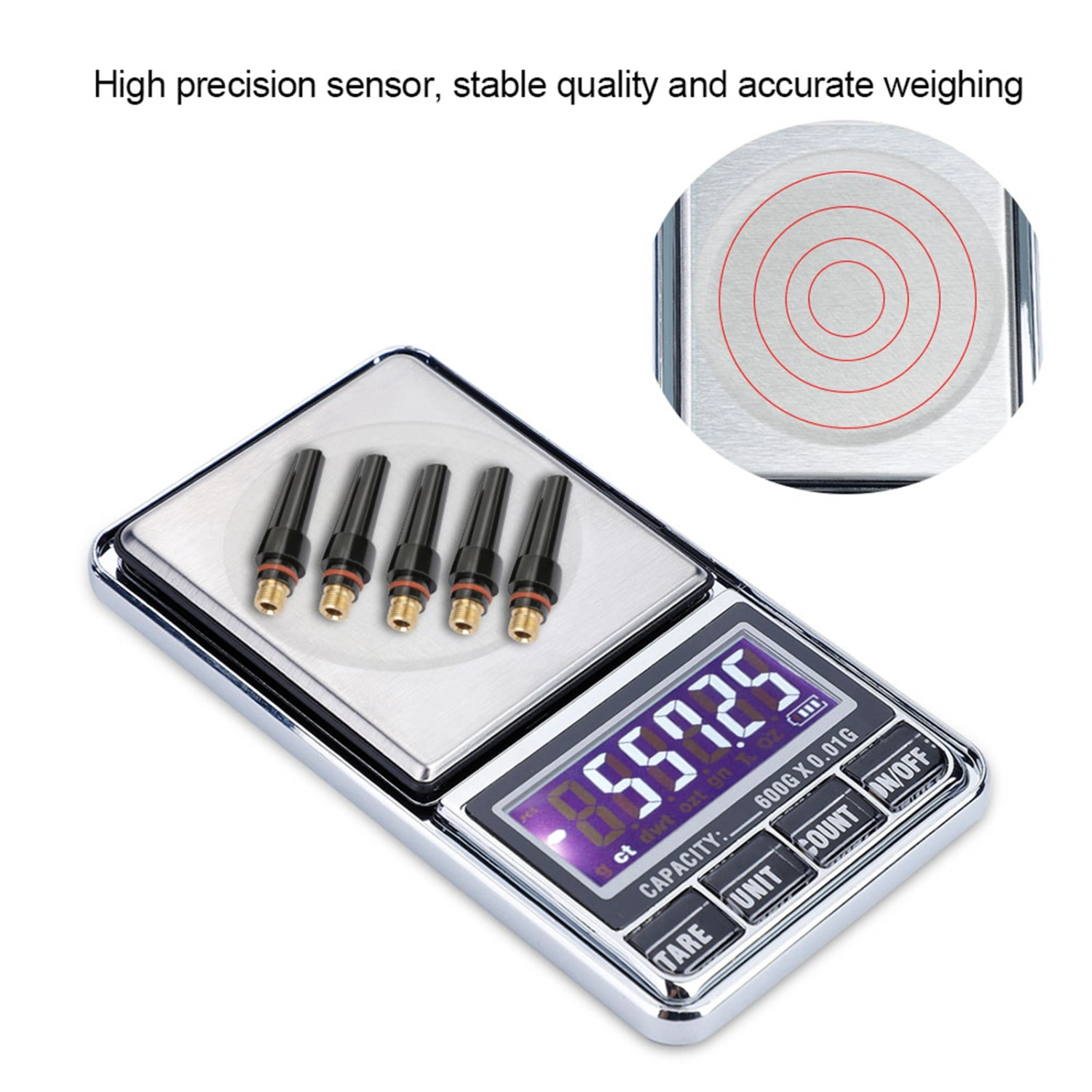 USB High Precision Balance Digital Electronic Pocket Weight Gram Scale(600g/0.01g)