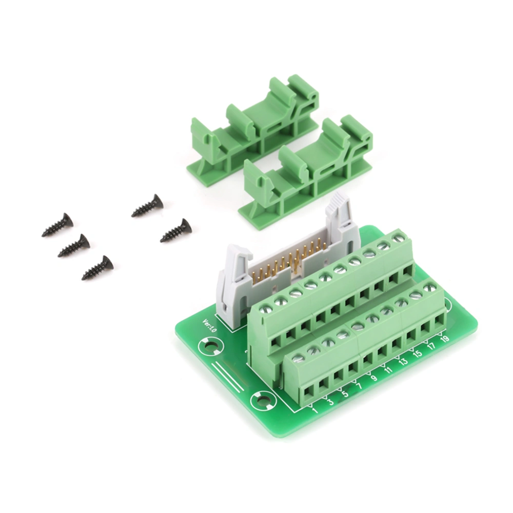 IDC20P 20Pin Male Header Breakout Board Terminal Block Connector PLC Interface with Bracket