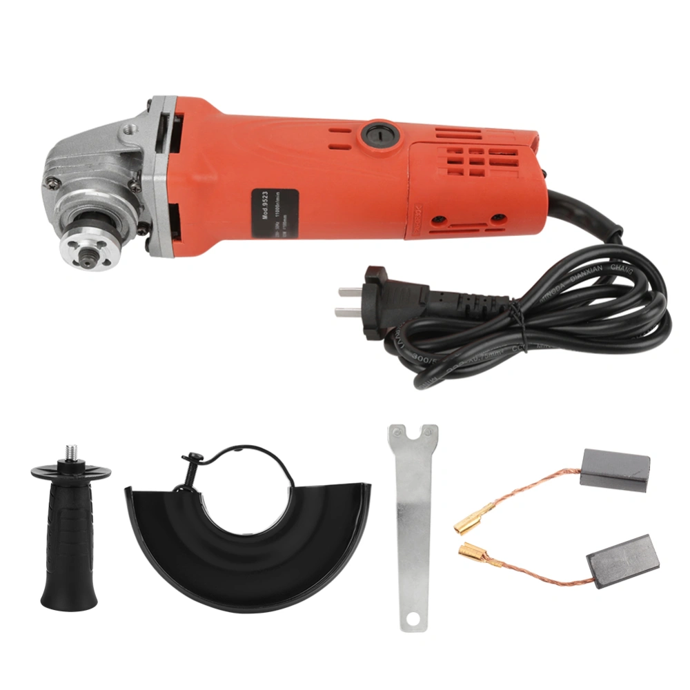 CN Plug 220V Handheld Electric Angle Grinder 860W Grinding Machine for Metal Wood (Red)