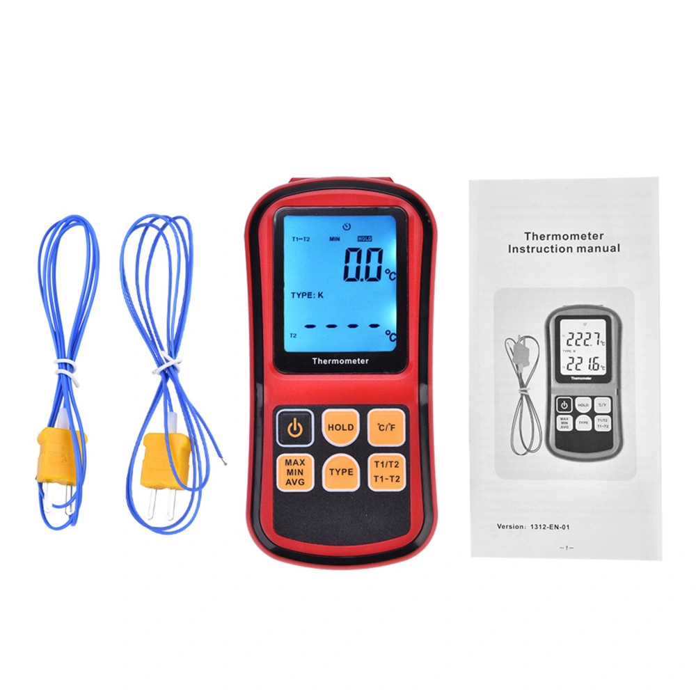 GM1312 Digital Thermometer Dual channel LCD Display Temperature Meter