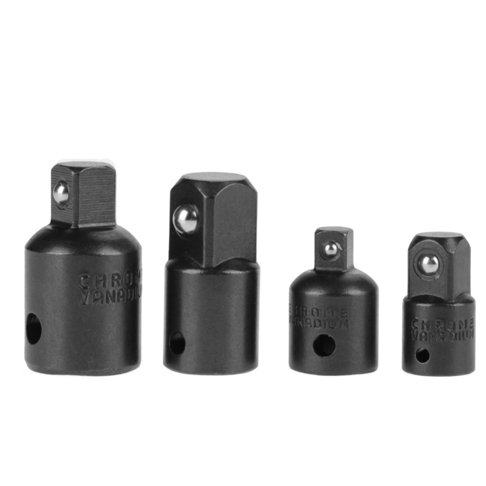 4Pcs Black Chrome Vanadium Steel Socket Adapter Reducers 1/2", 3/8", 1/4" Wrench Adapter