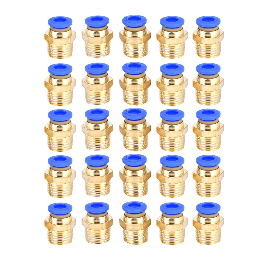 25Pcs Pneumatic Push Quick Male Connector Air Quick Fittings Adapter pc6-02 G1/4