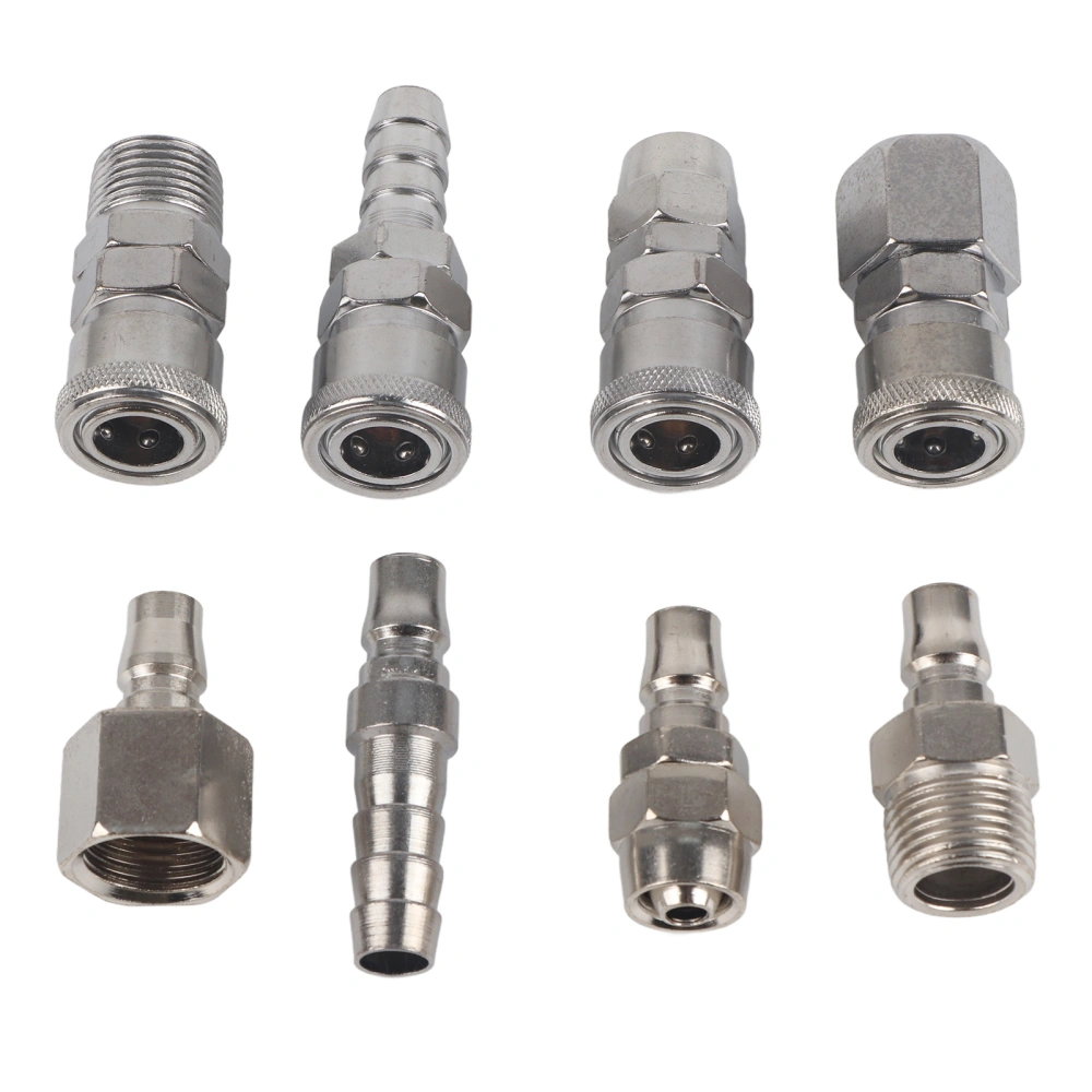 8PCS BSP 1/2" Pneumatic Air Compressor Hose Quick Coupler Plug Socket Connector Set