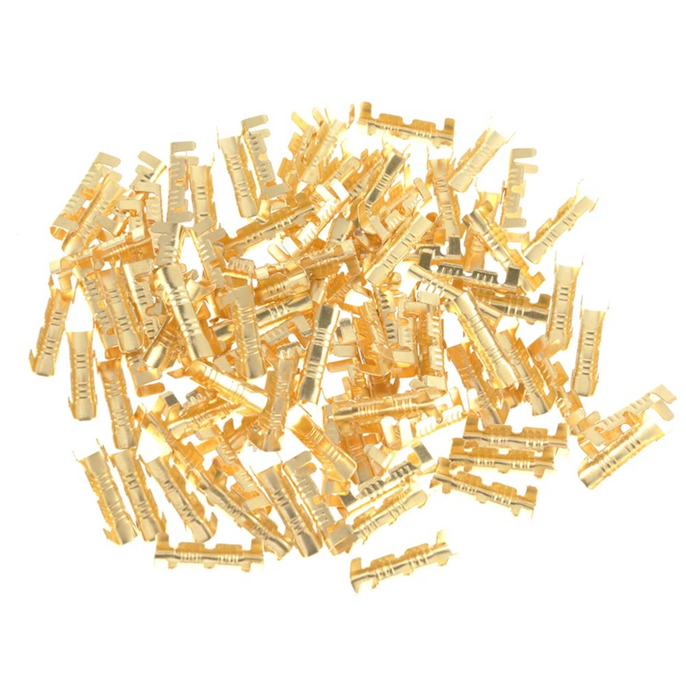 100Pcs Quick Connect Wiring Terminals Brass Crimp Terminals 0.5-1.5mm Square