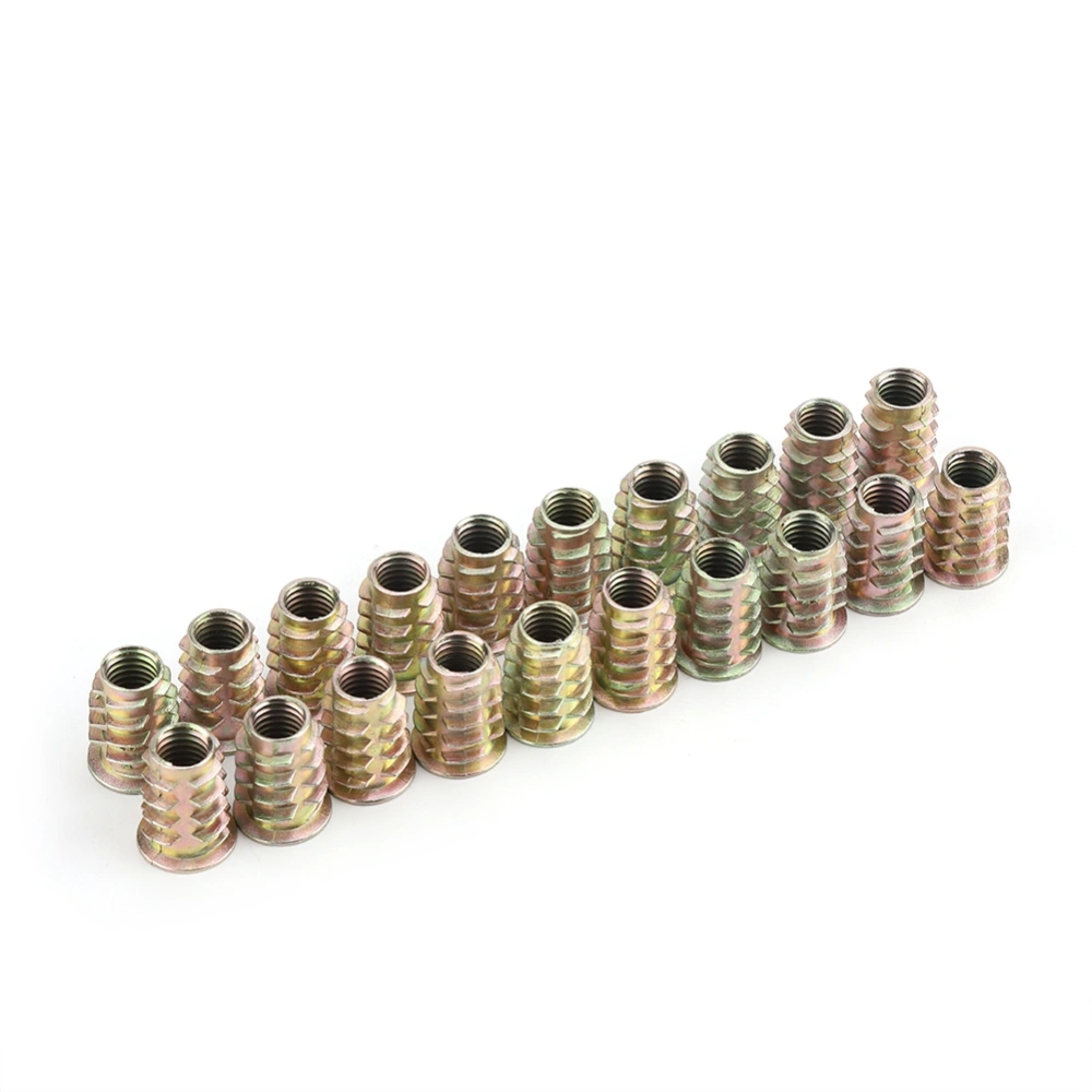 20Pcs M8 20mm Zinc Alloy Hex Drive Head Furniture Nuts Threaded for Wood Insert