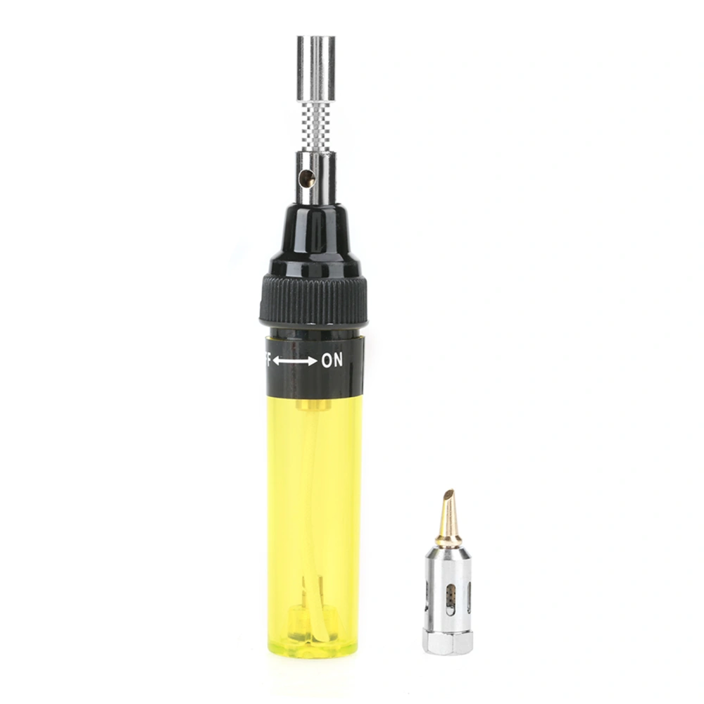 Cordless Butane Gas Blow Torch Soldering Iron Gun Welding Pen Tool 1300℃ (Yellow)