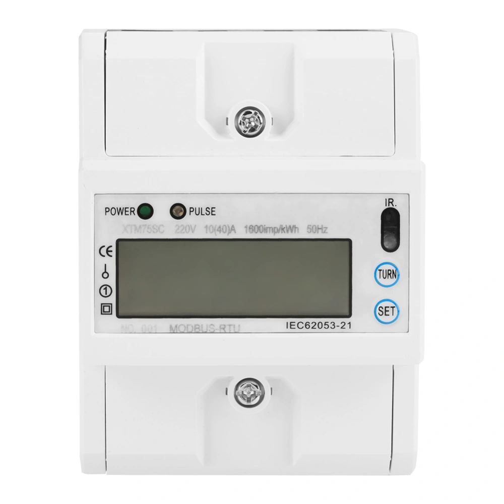 220V 10(40)A Digital 1-phase 2 Wire DIN-Rail Electric Meter Electronic KWh Meter