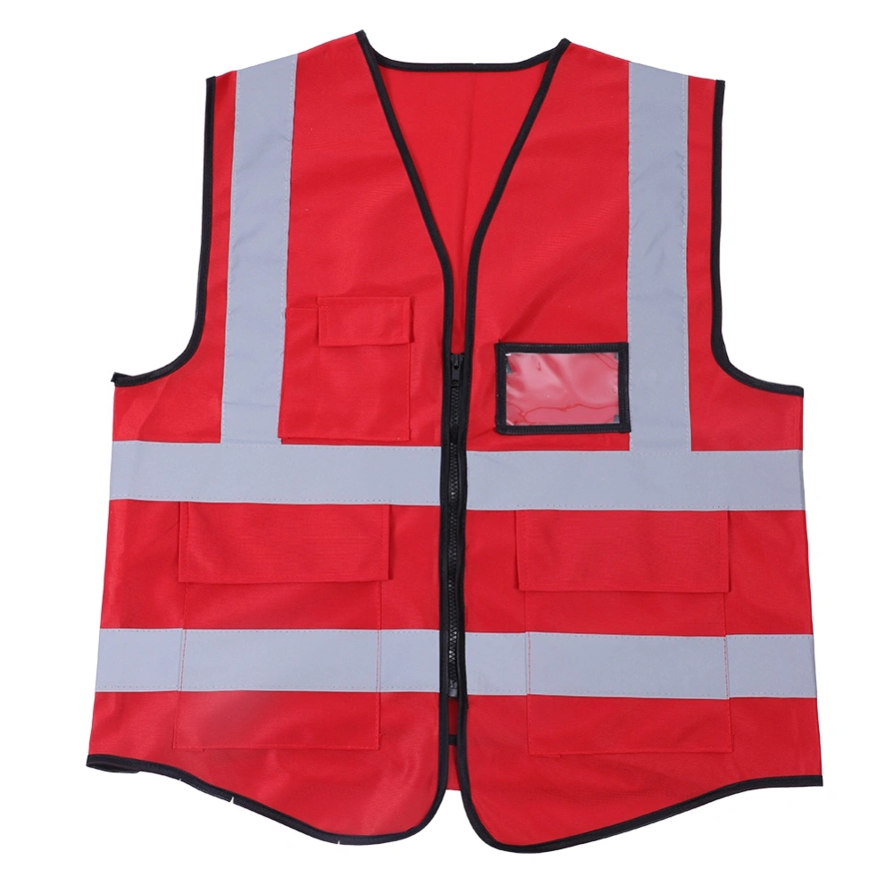 Multicolor Reflective Vest Safety Security Waistcoat (Red)