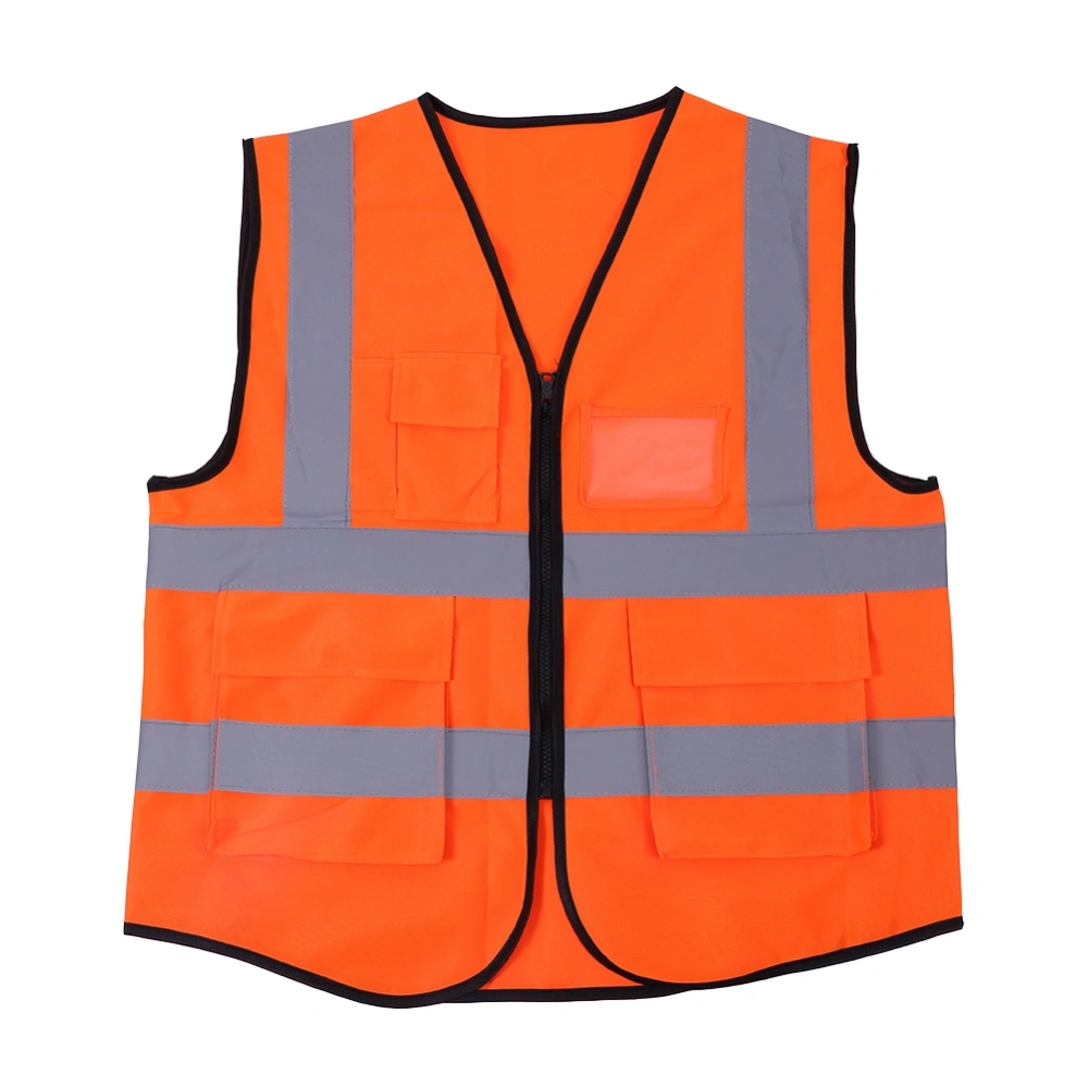 Multicolor Reflective Vest Safety Security Waistcoat (Orange)