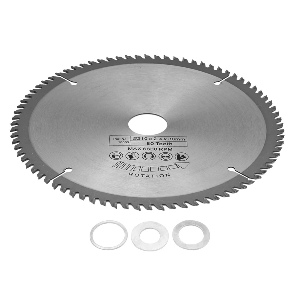 210mm 80 Teeth Bore Diameter 30mm Circular Saw Blade with 3 O Rings