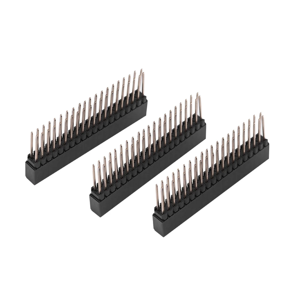 3pcs 2 x 20 Pins 2.54m Pitch Extra Tall Female Dual Row Short Pin Headers for Raspberry Pi