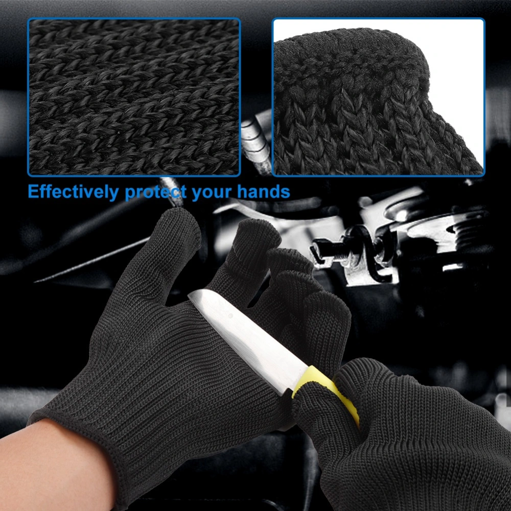 2pcs Stainless Steel Cut Resistant Anti cut Glove Safety Work Protection Tool Five Steel Wires