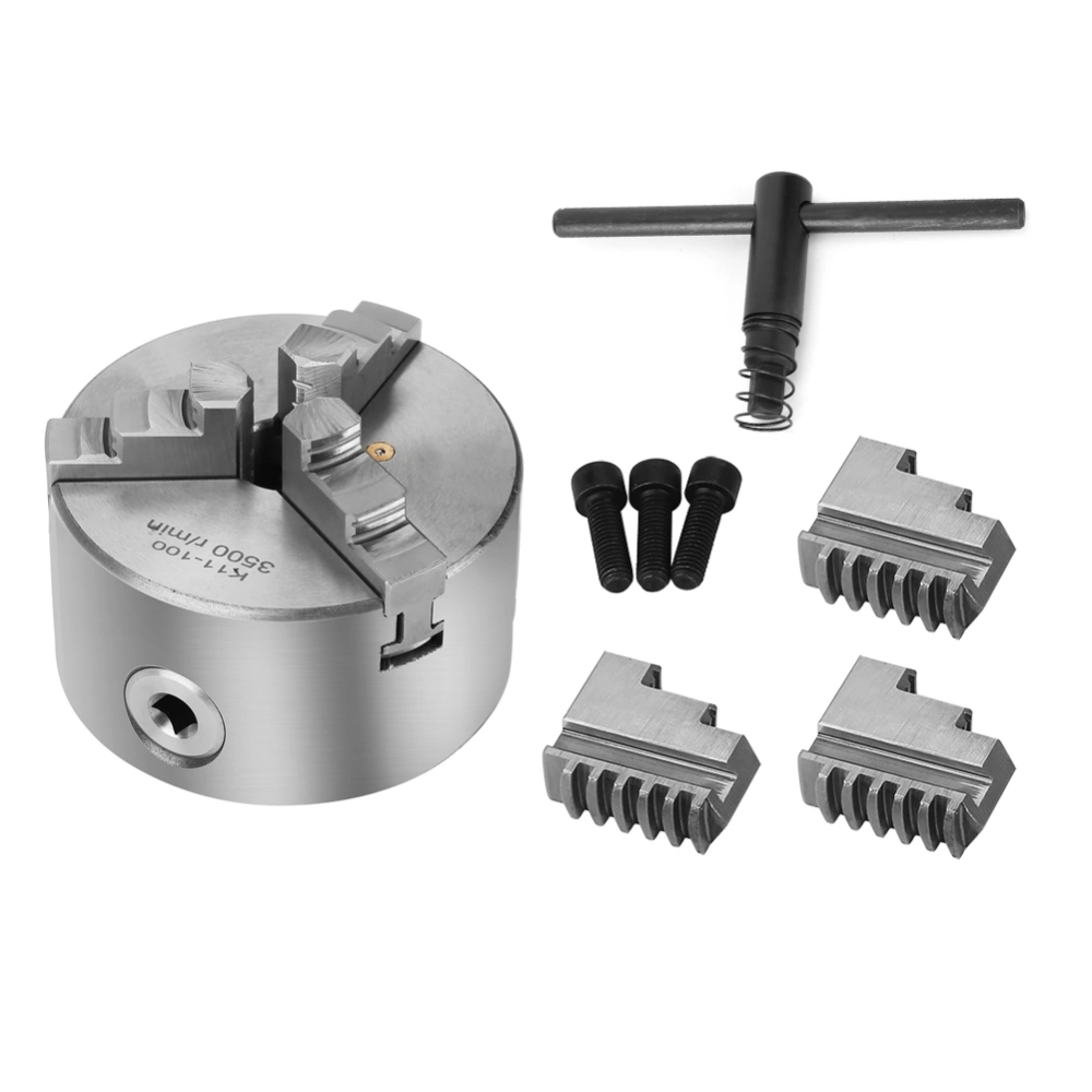 4inch 3-Jaw Self Centering Metal Lathe Chuck With Extra Jaws Turning Machine Accessories