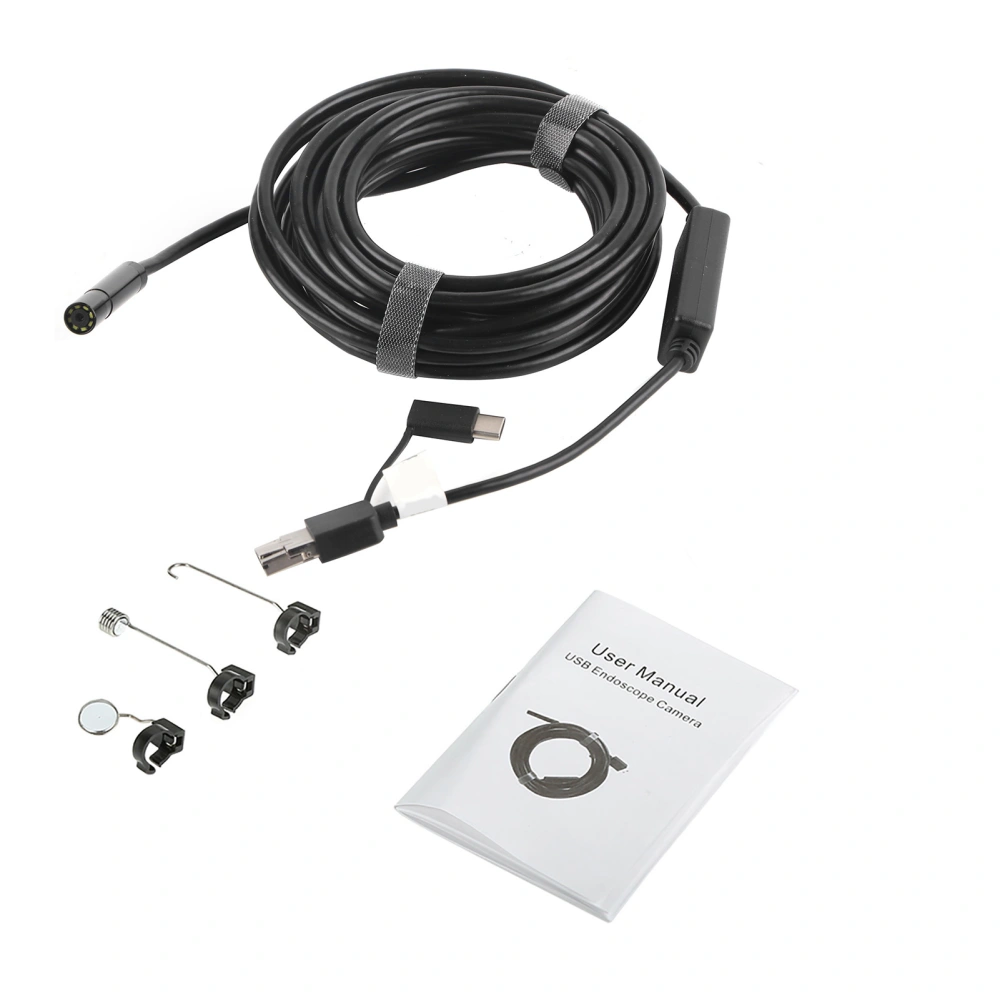 1pc Black 5-Meter USB OTG Endoscope with 2-Megapixel Waterproof Camera for Pipe Car Inspection