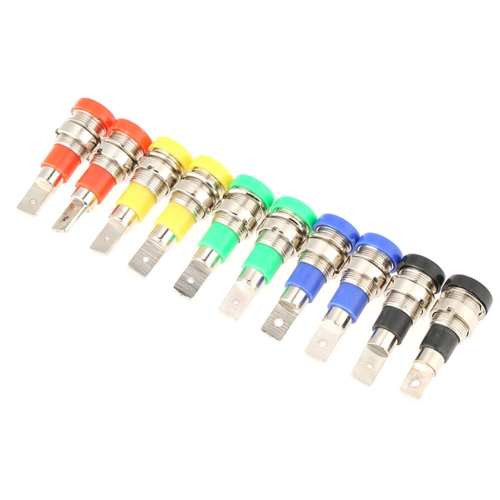 10 PCS Mixed Color Banana Socket 4.0mm Jack for Panel Mounting Test Probes