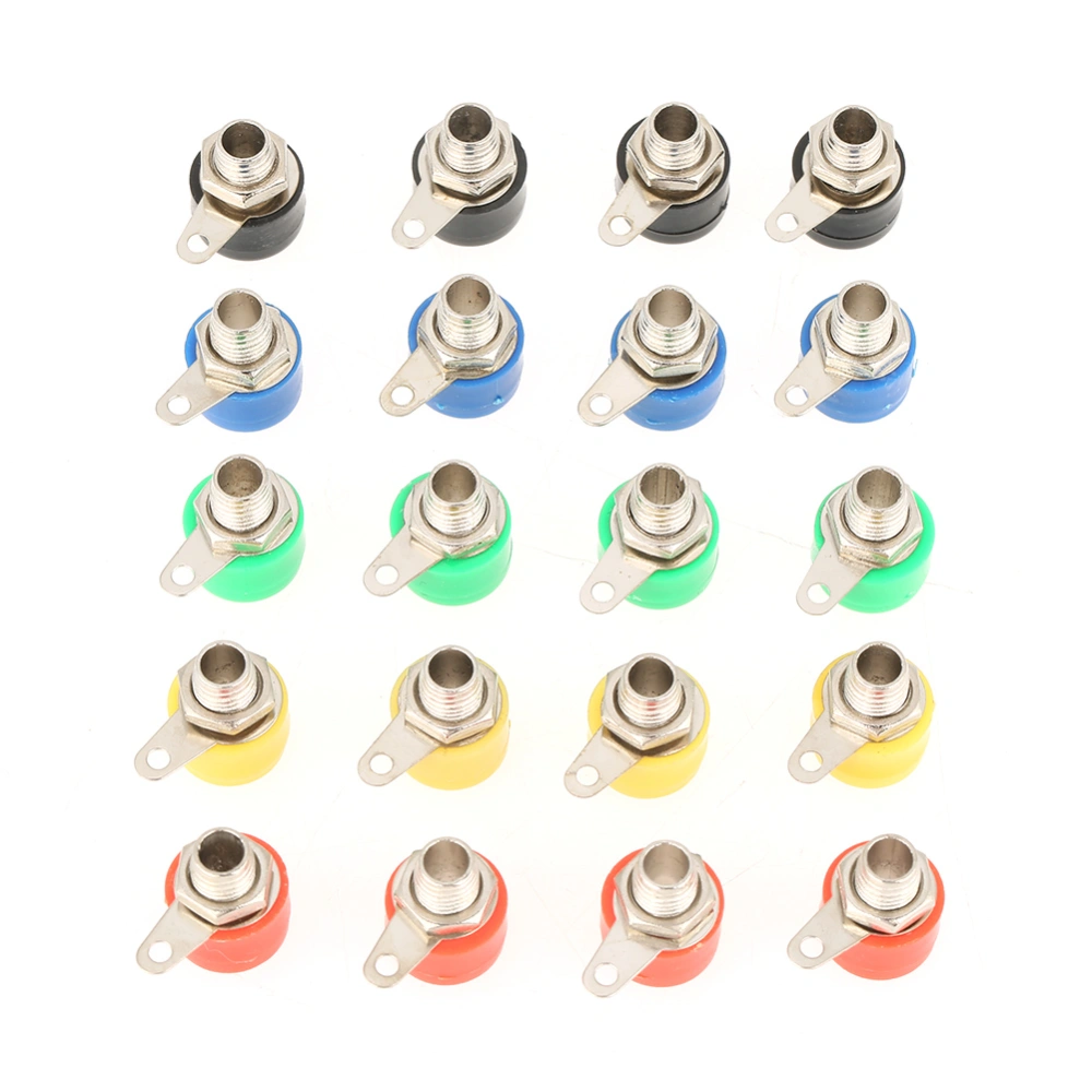 20Pcs Mixed Colors 4mm Speaker Amplifier Terminal Banana Plug Socket Jack Connectors