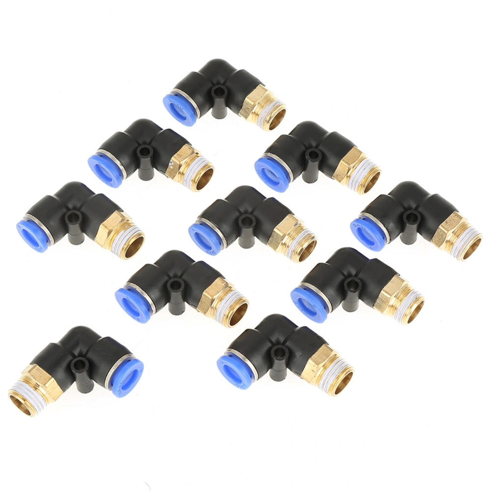 10pcs Pneumatic Elbow Quick Connector Air Fittings Adapter 8mm Diameter Thread G1/4 Set