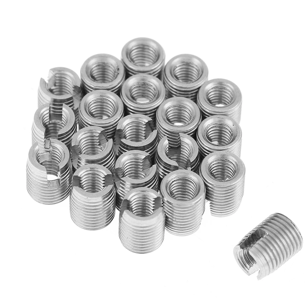 20pcs Stainless Steel SUS303 Self Tapping Slotted Screw Thread Insert M3 x 6mm