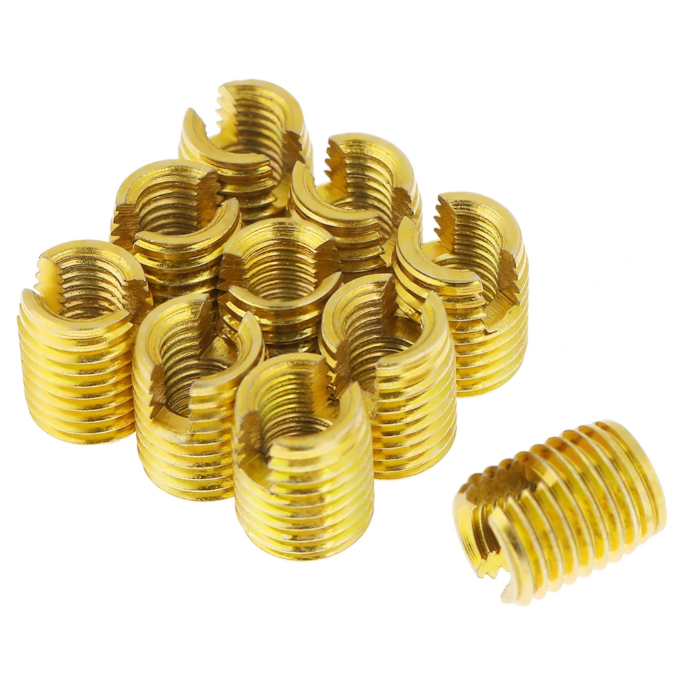 10pcs M8 x M5 Self Tapping Threaded Insert 302 Slotted Type Screw Bushing for Thread Repair