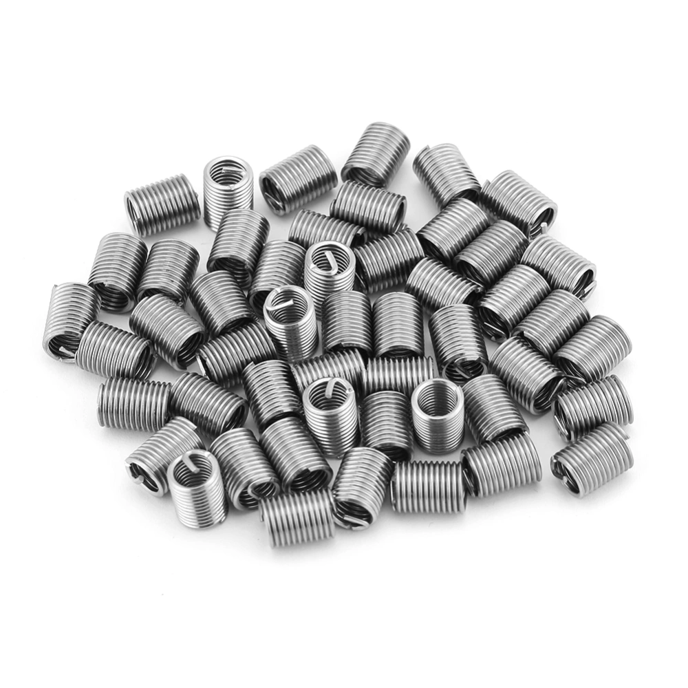 50pcs Stainless Steel SS304 Coiled Wire Helical Screw Thread Inserts M6 x 1.0 x 2.5 D Length