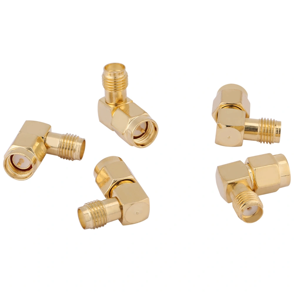 5 Pcs/set SMA Male To Female Adapter Right Angle 90 Degree Connector for RF Connection