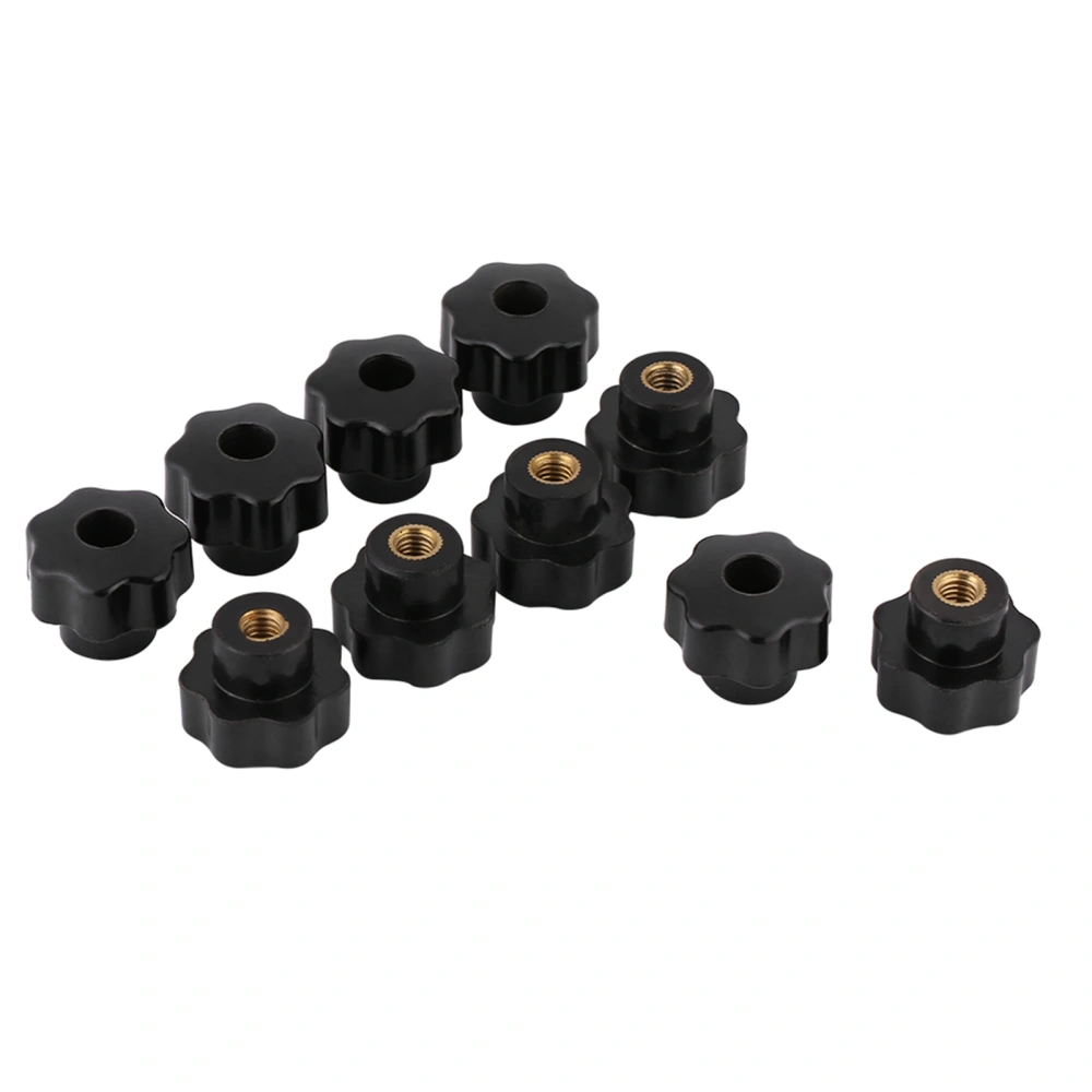 10pcs Universal Black Color Plastic Round Shape Knob Handle M6*25 for Machine Tool