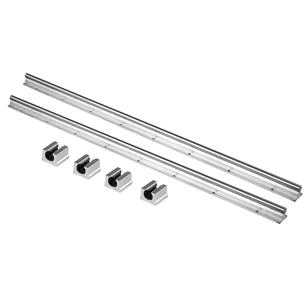 2pcs SBR12‑800mm 12MM Linear Bearing Rail Slide Guide Shaft 4pcs SBR12UU Blocks