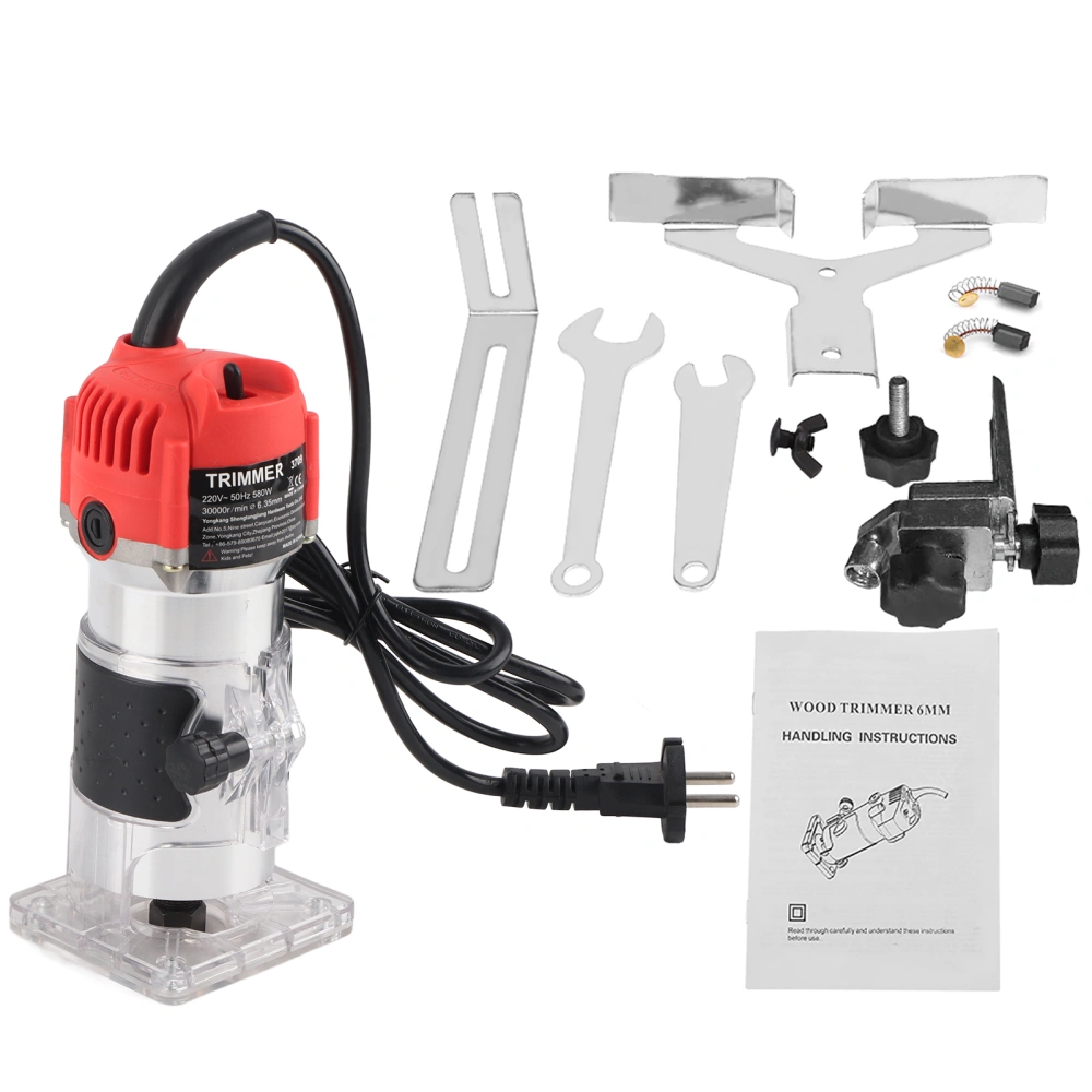 30000R/MIN Electric Hand Trimmer Wood Laminator Router Tool Set 580W