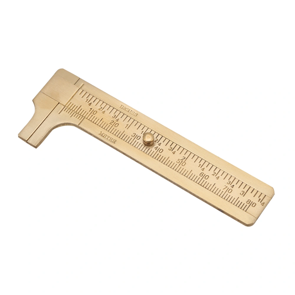 1pc Brass Sliding Gauge Vernier Caliper Ruler Measuring Tool Double Scales mm/inch (80mm)