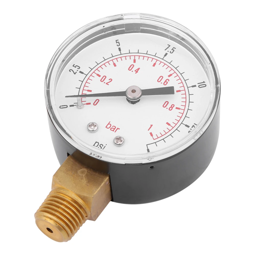 Mini Low Pressure Gauge For Fuel Air Oil Or Water 0-15psi/0-1bar BSPT