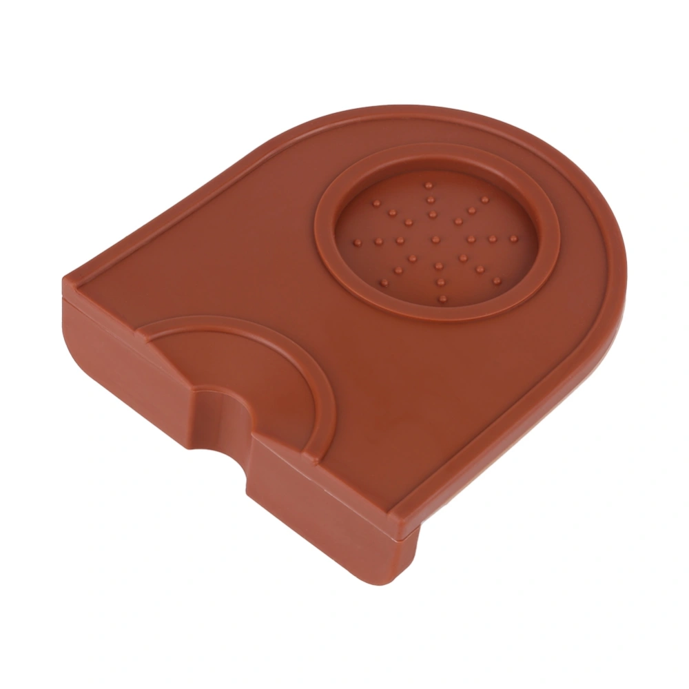 Black Multi function Thicken Anti skid Coffee Tamper Holder Silicone Pad Mat(Brown)