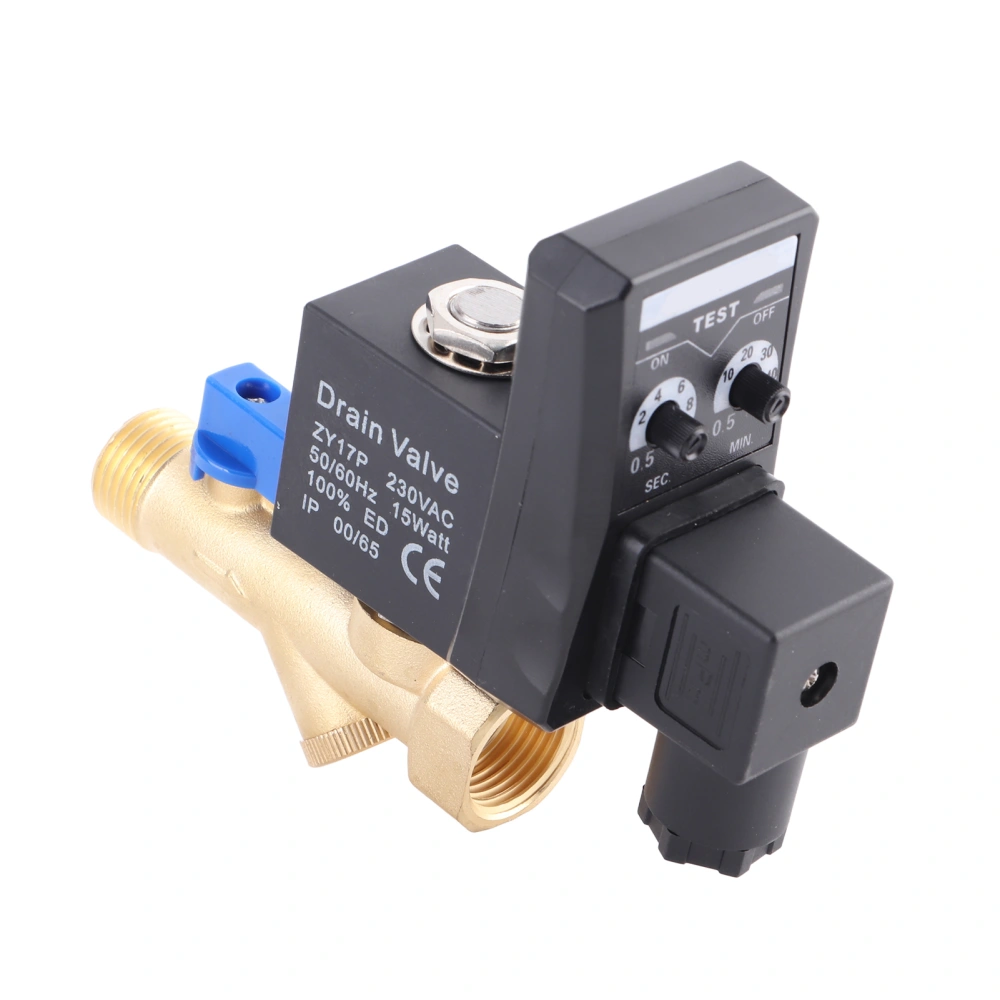 G1/2 DN15 Automatic Electronic Timed Drain Valve for Air Compressor Condensate (AC230V)