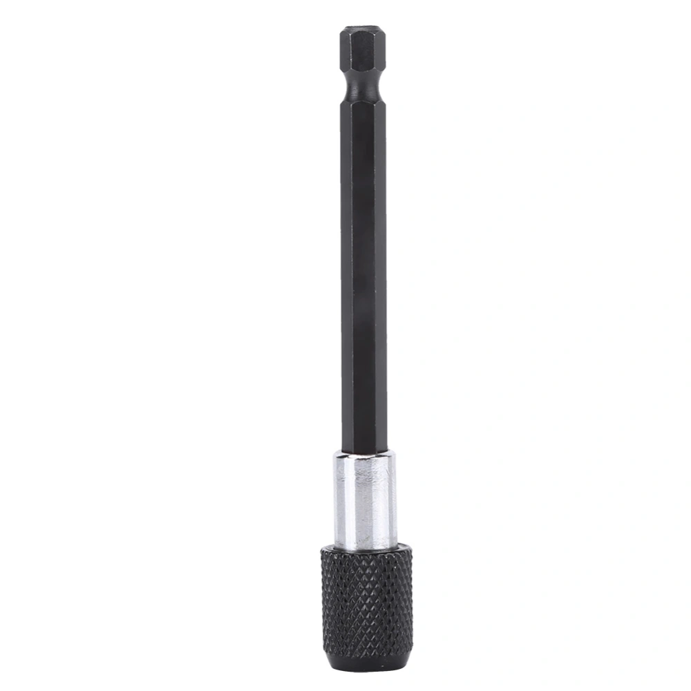 1/4 Inch Hex Shank Quick Release Screwdriver Drill Bit Holder (black knurling 100MM)