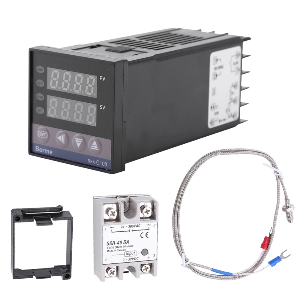 0℃~1300℃ Alarm REX-C100 Digital LED PID Temperature Controller Kits AC110V-240V