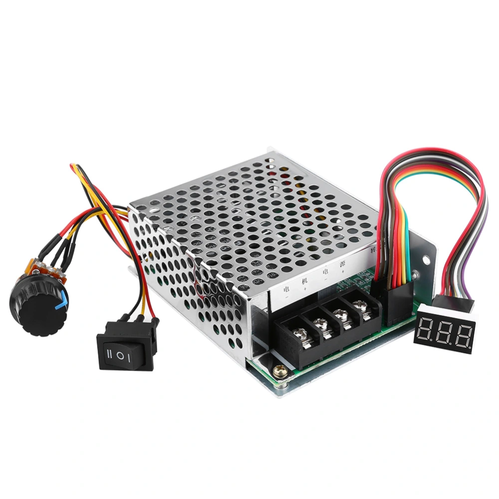 DC10V-55V PWM Brushed DC Motor Speed Controller CW CCW Reversible Switch With Digit Display