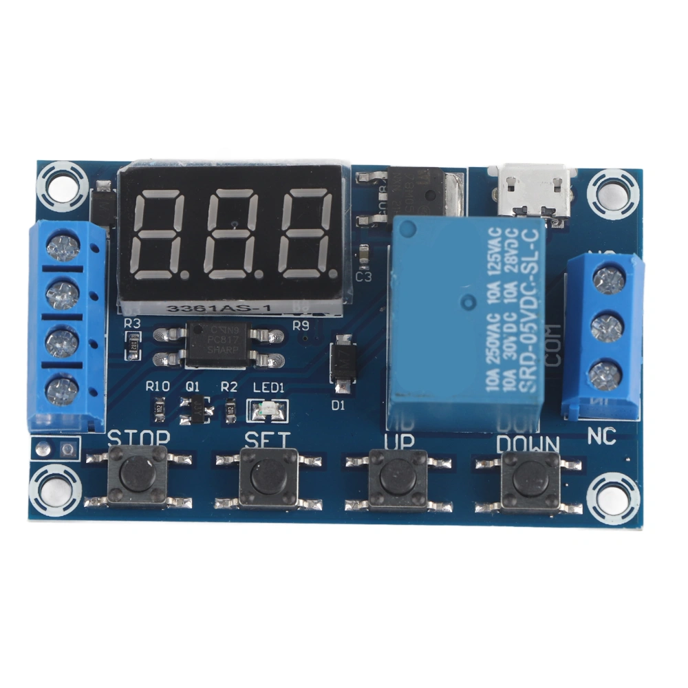 DC 6V~30V Trigger Delay On/Off Cycle Timer Relay Switch Module w/Digit LED Display Micro USB 5V