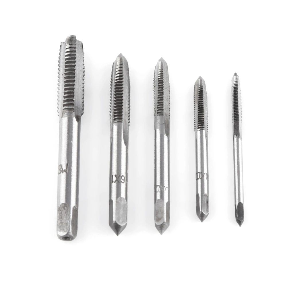 5pcs Screw Thread Taps Straight Flute Tapping Tool Set M3 M4 M5 M6 M8