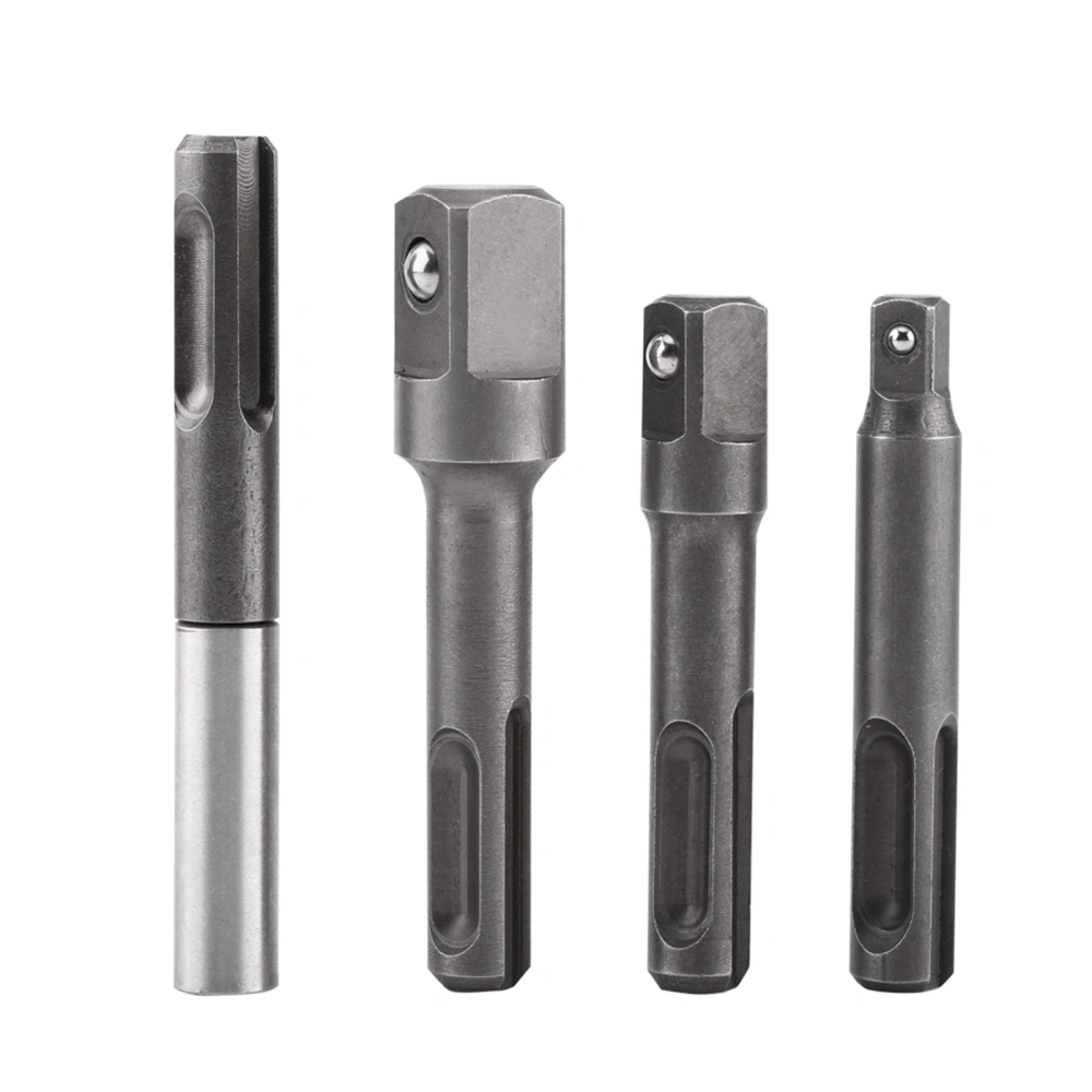 SDS Plus Shank to 1/4" Hex Socket Adaptor and 1/4"3/8"1/2" Square Drill Bit Extension Connector