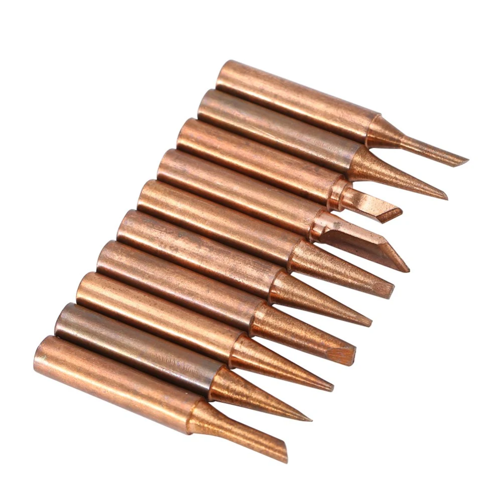 10pcs Lead free Copper 900M-T Iron Solder Tip For 936,937,938,969,8586 Soldering Stations